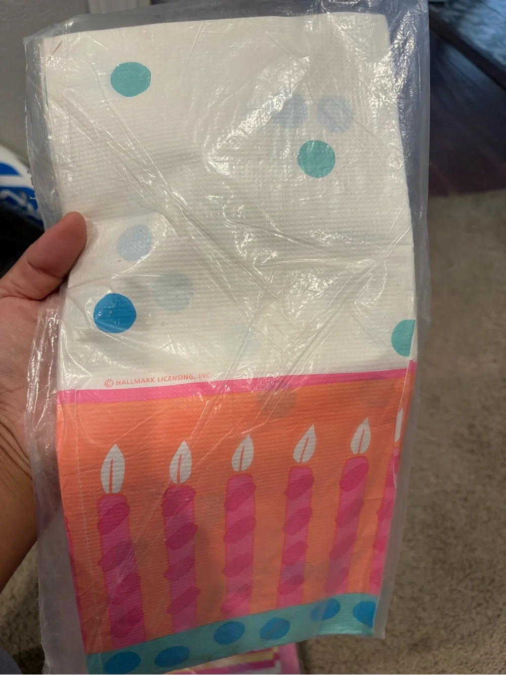 Set of 2 Vintage 1993 Barney Baby Bop Birthday Paper Table covers & Hallmark